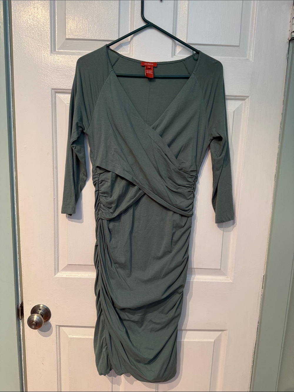 Sundance Sage Green Faux Wrap-Front Women’s Dress (M)
